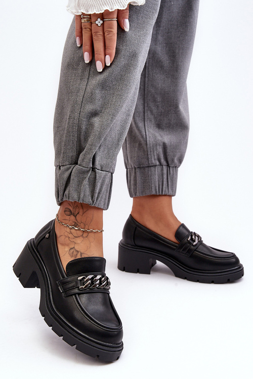 Dámske kožené topánky s nízkym obsahom, čierna blimma