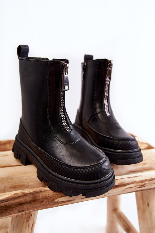 Módne vysoké kožené topánky pre posúvač čierneho daffa