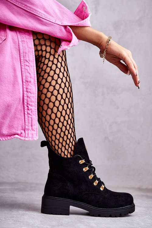 Klasické dámské semišové boty Černé Telma