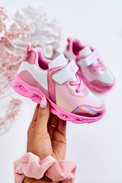 Dětská kožená sportovní obuv Bílo-růžová Loopsy