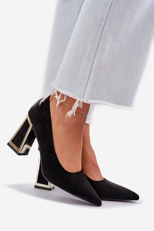 Elegantní Lodičky Na Podpatku Špičaté Nosy Černé