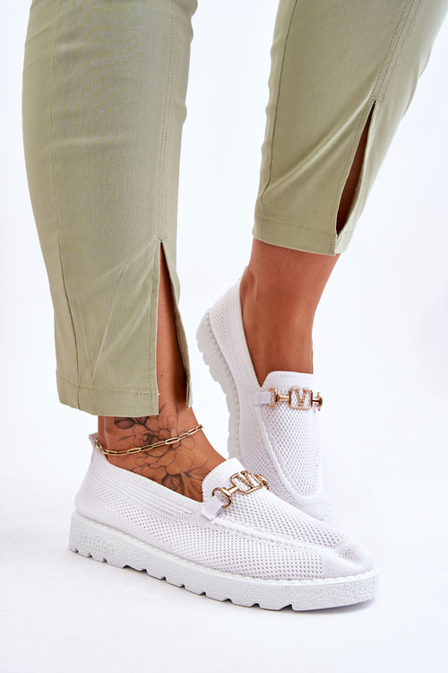 Dámské nazouvací tenisky se zdobením Bílé Alena