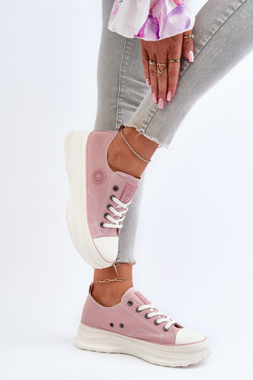 Dámske tenisky na hrubej podrážke Big Star NN274129 Ružové