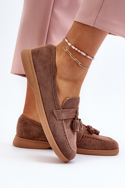 Dámské semišové mokasíny hnědé Dansitu