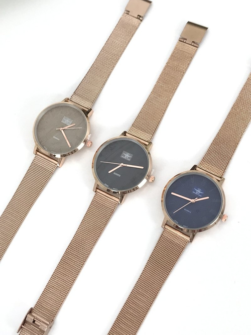 Dámske hodinky Michael John Elis Pink Gold / Golden Shield