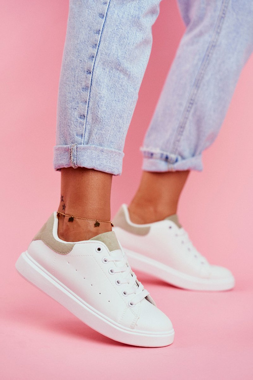 Dámská Sportovní Obuv Bílé s Zelenou Patou Milly