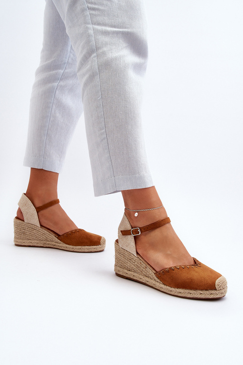 Zamšové espadrily s kotúčikom a plietaním Camel Raylin