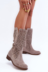 Suede Openwork Boots Lewski 3366/2 Cappucino