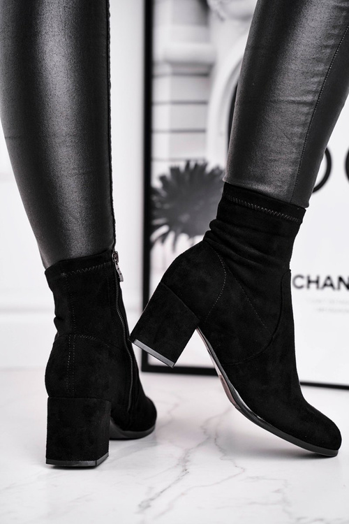 Dámské Kotníkové Boty Na Podpatku Černé Merducio