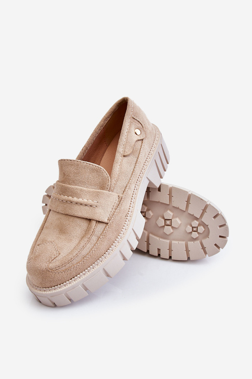 Dámské semišové nazouvací boty Béžove Fiorell