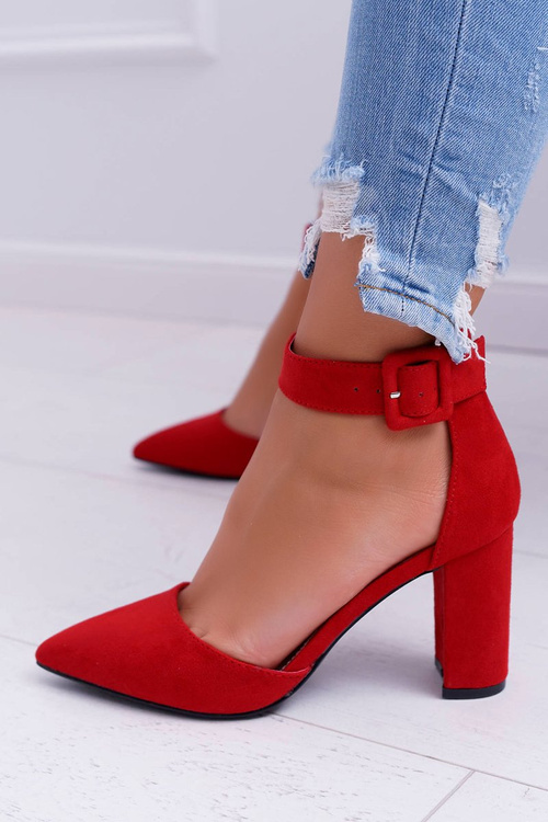Dámské Lodičky Na Podpatku Červené Domine
