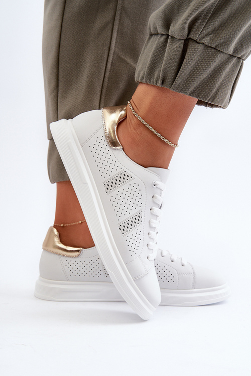 Biela dámska kožená obuv S.Barski LR760