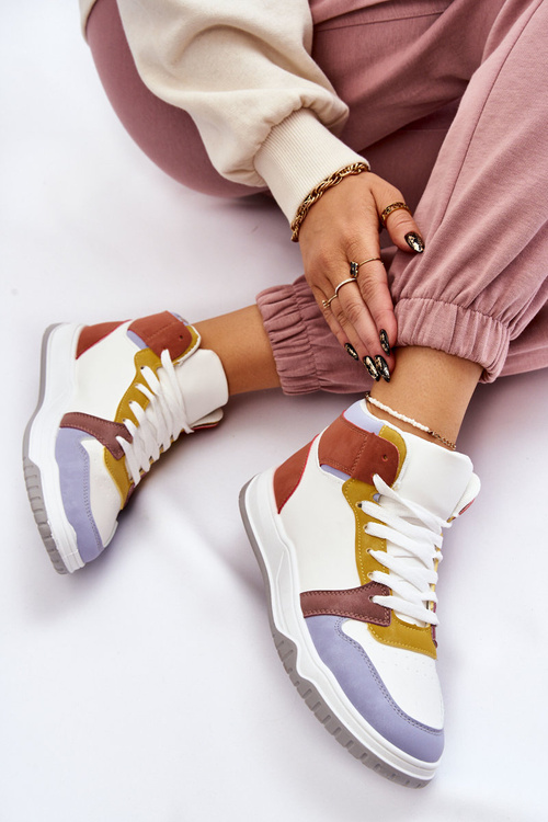 Vysoké dámske športové topánky povesti viacfarebné tenisky