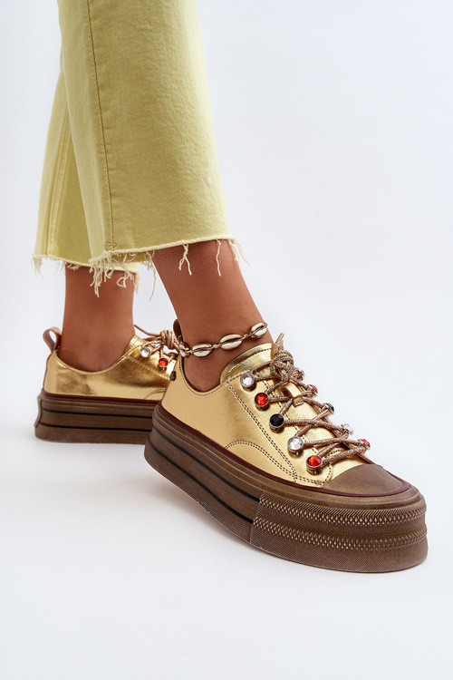 Dámské tenisky na platformě GOE NN2N4055 Zlaté