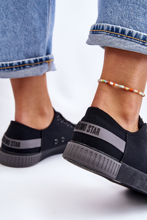 Dámska nízka veľká hviezda LL274038 Čierne tenisky