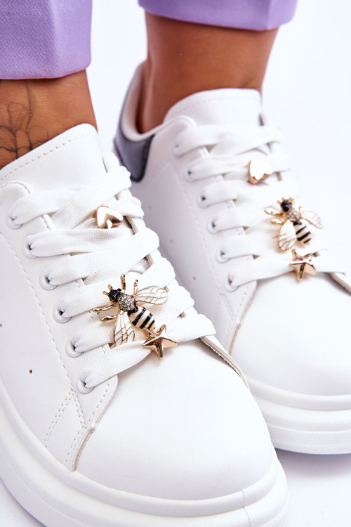 Dámská sportovní obuv na masivní platformě bílé a černé Chante