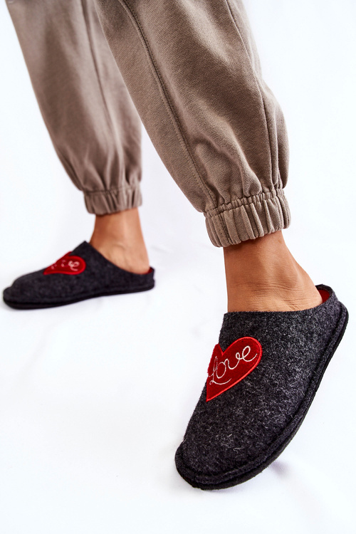 Domáce papcie veľká hviezda KK276019 Čierna a červená