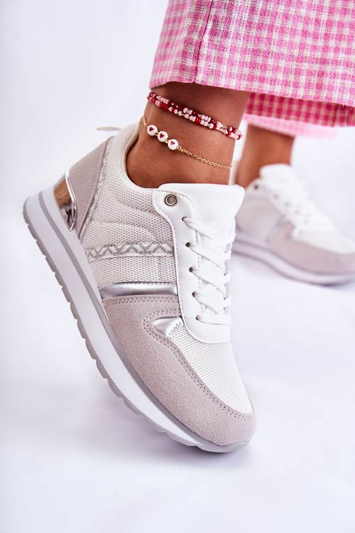 Klasické dámské vázané sportovní boty Bíle Elenes