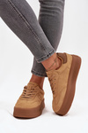Dámske tenisky na platforme Panterka Big Star SS274762 Camel