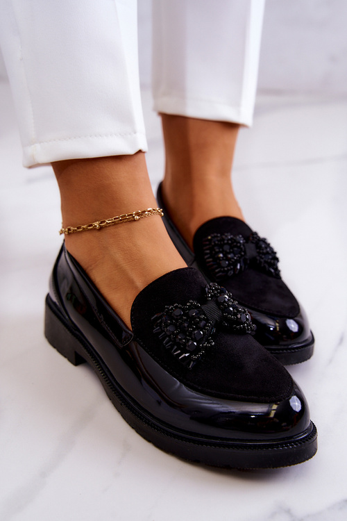 Elegantní Lakované Mokasíny Loafery Černé S.Barski HY51-318 Belize