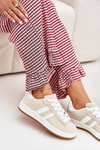Dámské Sportovní Boty Sneakersy Z Eko Kůže Béžové Ravina