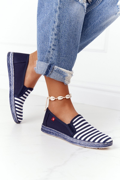 Dámska Espadrilles Big Star HH276002 Navy-biela