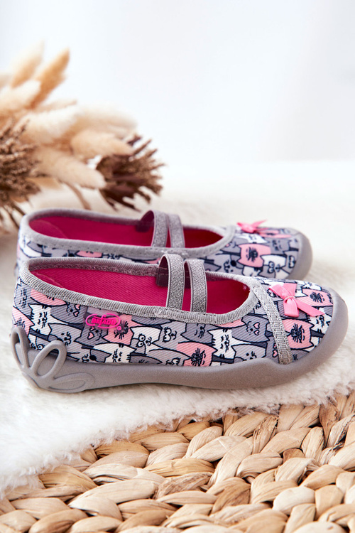 Žabky Baleríny Befado Kočky 116X297 šedá