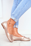 Dámsky balerinas Maciejka Leather Złote 03497-25
