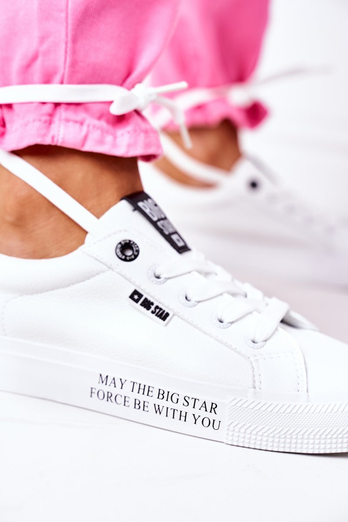Dámské Kožené Tenisky S Nápisem BIG STAR EE274316 Bílé