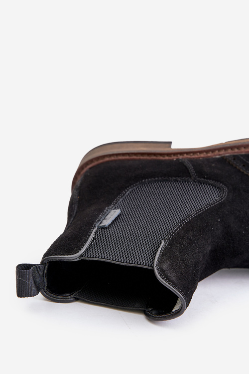 Semišové Pánske Chelsea Topánky Big Star OO174192 Čierne