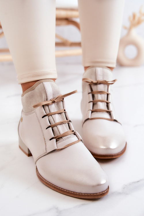 Dámske kožené topánky Maciejka Light Bege 04744-22