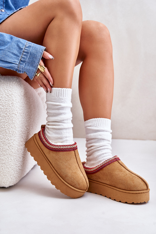 Dámské Sněhule Na Platformě Zateplené Kožíškem Camel Remenia