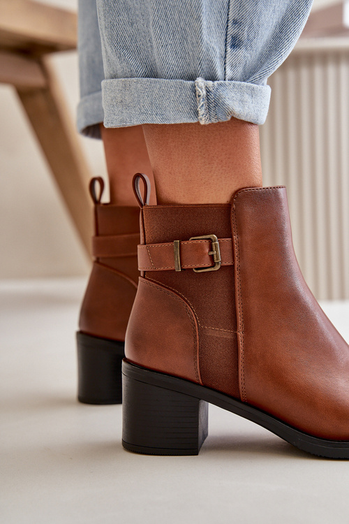 Dámske zateplené topánky na opätku s preponou Camel Nevillira