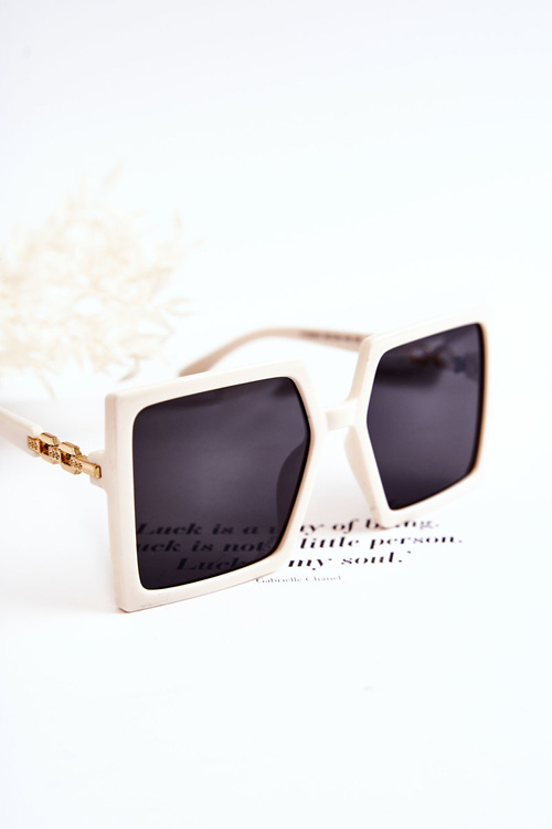 Velké čtvercové sluneční brýle V130043 bílé