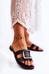 Dámske kožené flip -flops s ozdobou Black Roysa