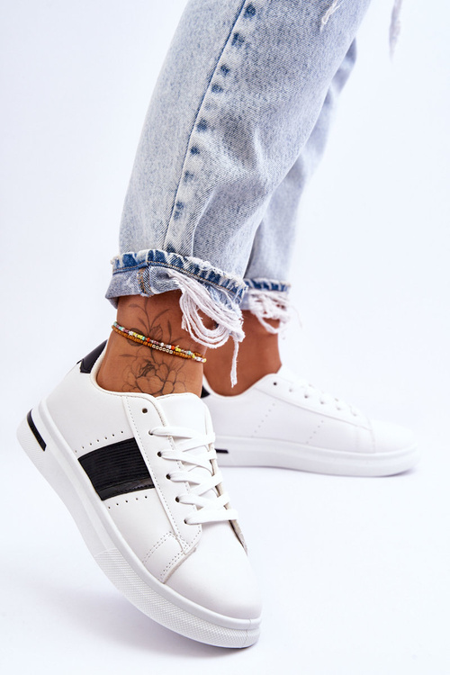 Dámske športové topánky na platforme biele a biele soris