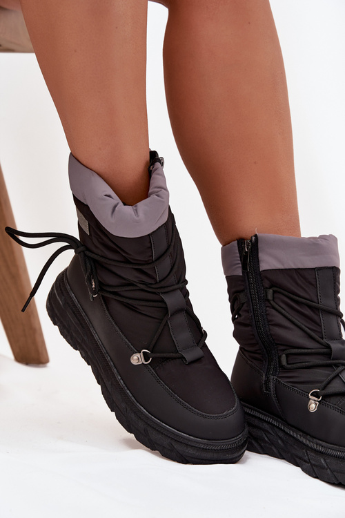 Dámské zimní boty na zip Lee Cooper LCJ-25-44-3930 Černé