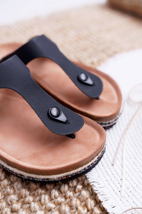 Dámske flip -flops čierna veľká hviezda DD274132