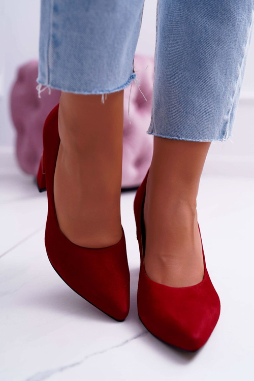 Dámske čerpadlá Laura Messi Red Suede 2050 Tiffany