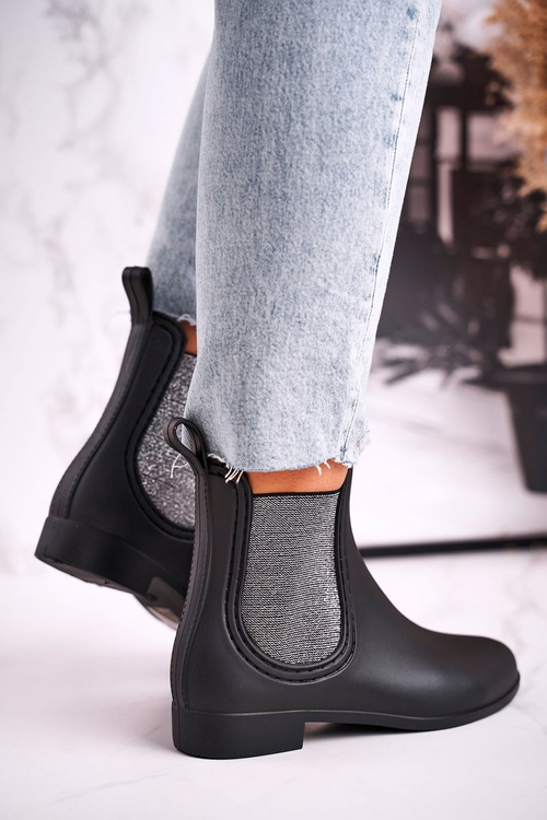 Dámské gumáky černé Stříbrné Jodhpur Answear