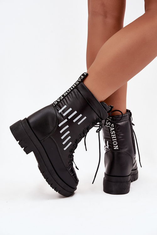 Dámske šnurovacie snehule Vinceza 23-34586 Čierne