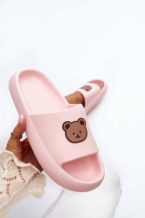 Lehké Dámské Pěnové Žabky S Medvědem Růžové Lia