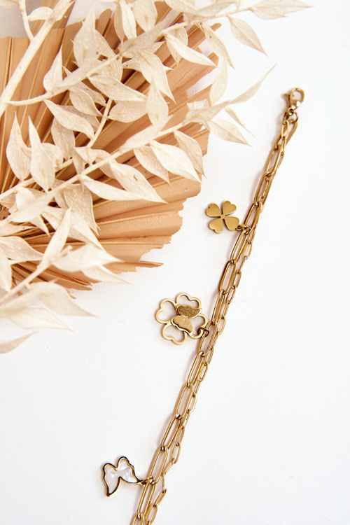 Dvojitý náramek se přívěsky zlate