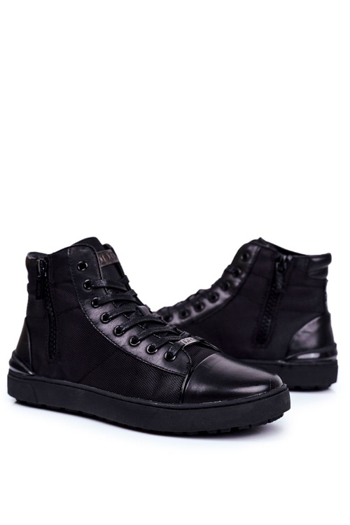 PÁNSKÉ Tenisky Obuv Goe Kožená Černá GG1N3019