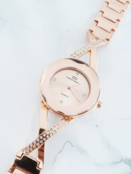 Dámské hodinky Giorgio & Dario S zirkony Cube růžové zlaté