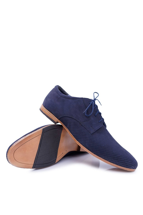 Pánske topánky nubuck Openwork Navy Blue Hermes