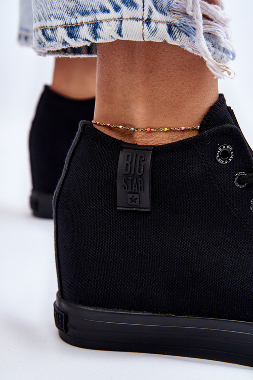 Vysoké tenisky na skrytém klínu Big Star LL274034 Černé