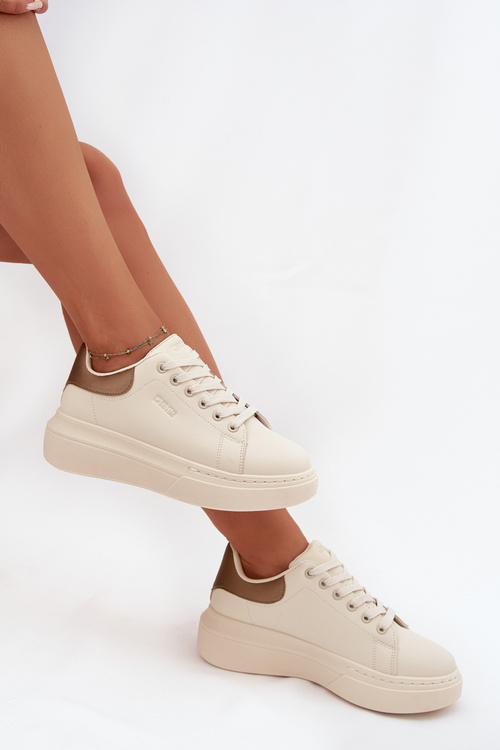 Dámske Sneakersy Na Platforme Big Star SS274246 Svetlo Béžové