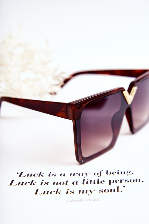 Čtvercové sluneční brýle Mramorovaný V130044 Hnědá