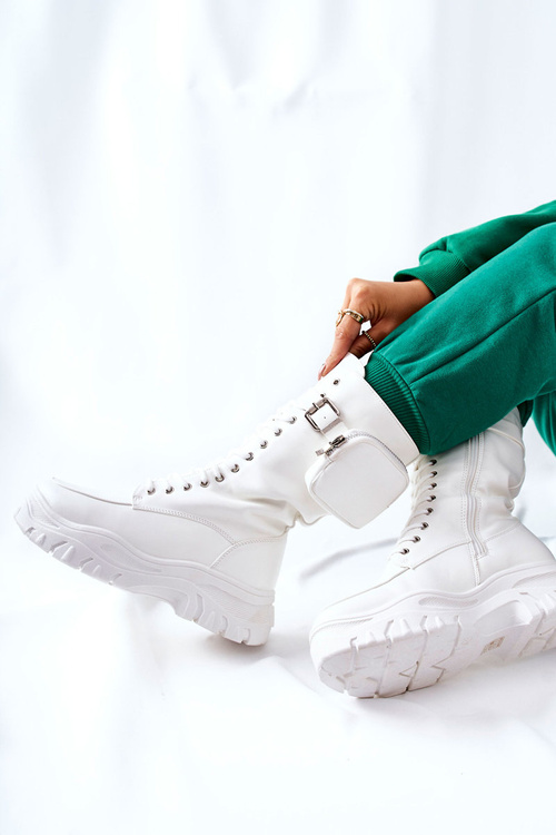 Boty na platformě s pouzdrem Bílé Issanti